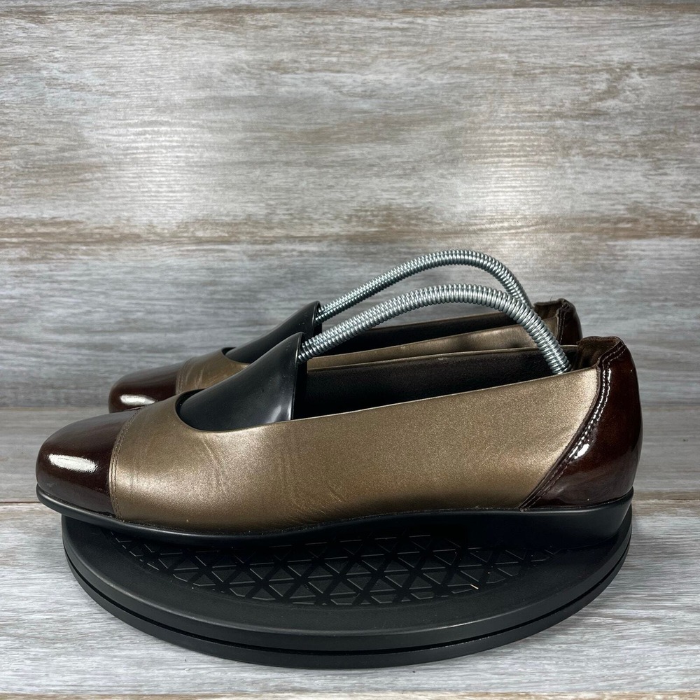 SAS Women's Coco Ballet Flat, Bronze Brown 2 Tone leather Flats Size 11 M